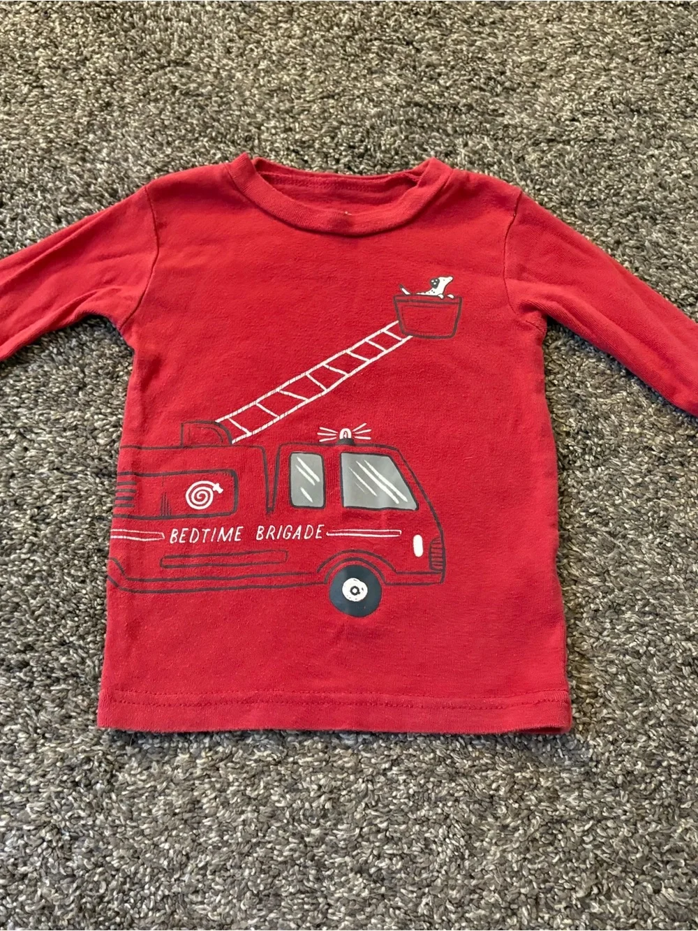 Carter's Red Fire Truck Pajama Set with Printed White Pants